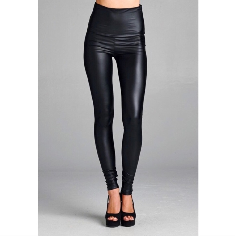 S-XL Avail! High Waisted Vegan Leather Leggings